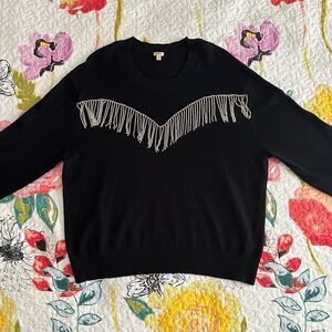 Reba by Reba McEntire Silver Fringe Sweater